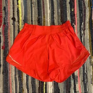 Lululemon Red Hotty Hot Short II Long 4"